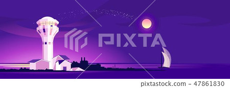 night landscape lighthouse 47861830