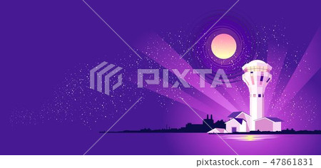 night landscape lighthouse night landscape lighthouse 47861831