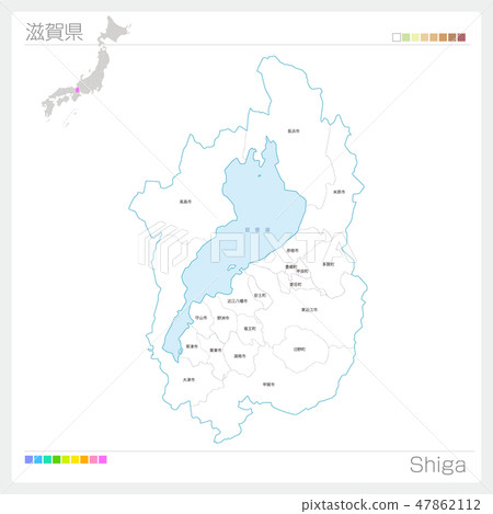 Map of Shiga prefecture (city, town, village) 47862112