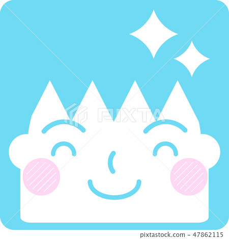 面部表情臉正方形圖標矢量彩色微笑 47862115