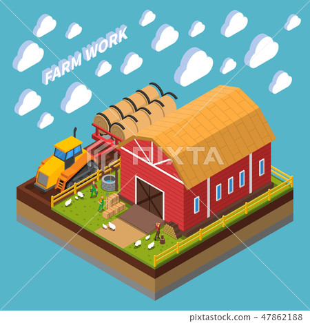 Farm Work Isometric Composition - Stock Illustration [47862188] - PIXTA