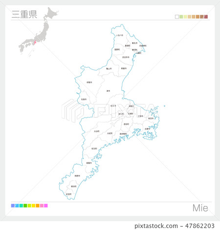 Map of Mie Prefecture (municipalities and division) Map of Mie Prefecture (municipalities and division) 47862203