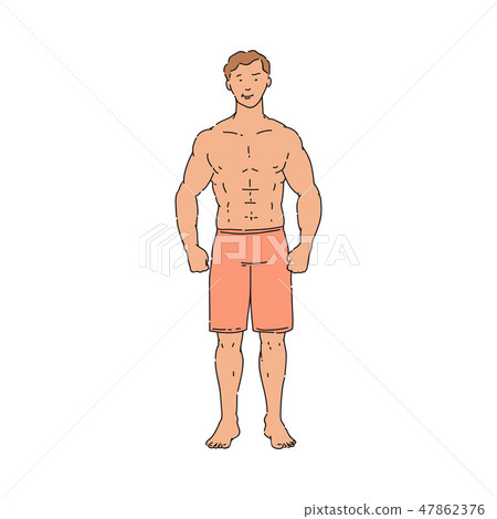 Vector muscular handsome sportsman with fit body Vector muscular handsome sportsman with fit body 47862376