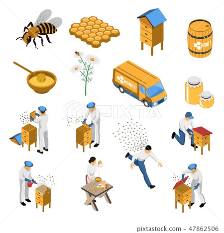 Beekeeper Honey Isometric Set 47862506
