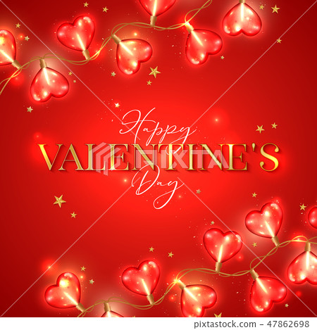 Valentine day background with heart shaped light bulb. Love concept vector illustration Valentine day background with heart shaped light bulb. Love concept vector illustration 47862698
