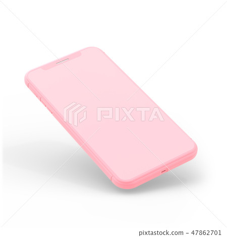 Smartphone Mockup pink color minimal idea concept. 47862701