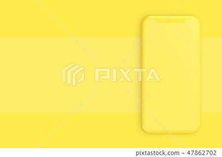 Smartphone Mockup yellow color minimal concept. Smartphone Mockup yellow color minimal concept. 47862702