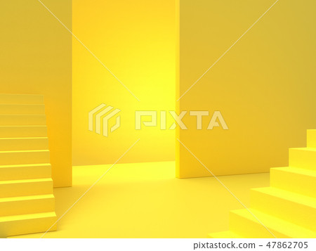 Minimal idea concept. Yellow stairs 47862705