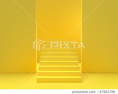 Minimal idea concept. Yellow stairs 47862706
