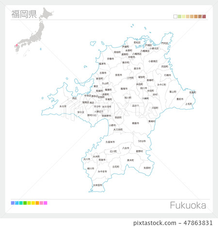 福岡縣（市，鎮，村）的地圖 47863831