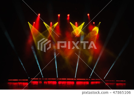 Free stage with lights, lighting devices. Background. Free stage with lights, lighting devices. Background. 47865106