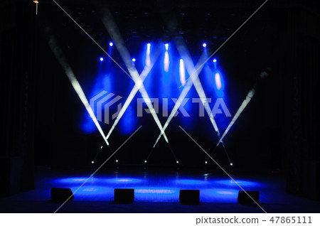 Free stage with lights, lighting devices. Background. Free stage with lights, lighting devices. Background. 47865111