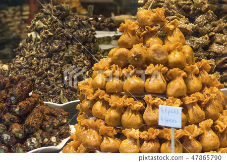 variety of sweets in the shop window for Christmas 47865790
