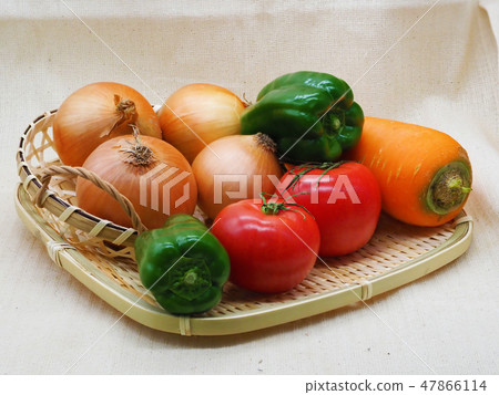 Material of vegetables (onion, carro & tomato & peppers: organic) Material of vegetables (onion, carro & tomato & peppers: organic) 47866114