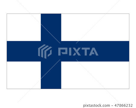 芬蘭共和國的旗子（有邊緣）芬蘭旗子 47866232