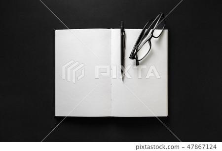 Book, glasses, pen Book, glasses, pen 47867124