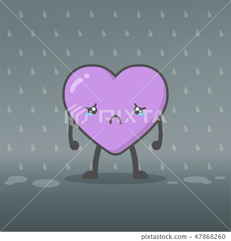 Cute and kawaii heart mascot charactor 47868260