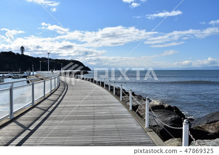 Katase fishing port in Enoshi Enoshima in winter Katase fishing port in Enoshi Enoshima in winter 47869325