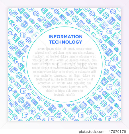 Information technology concept with thin line icon Information technology concept with thin line icon 47870176