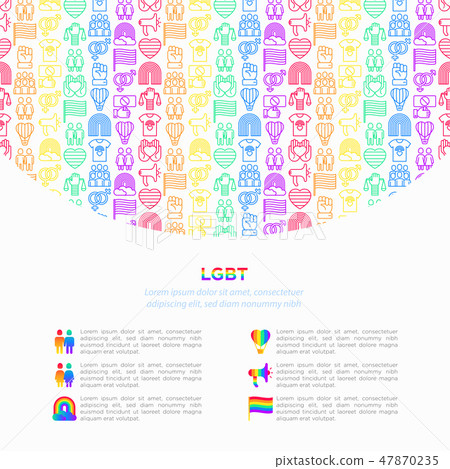 LGBT concept with thin line icons 47870235