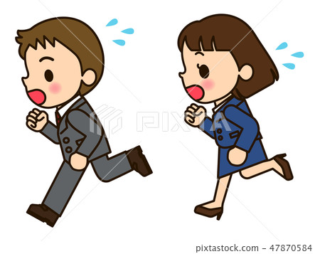 商務男人和女人衝 47870584