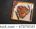 Succulent grilled large t-bone steak 47870585