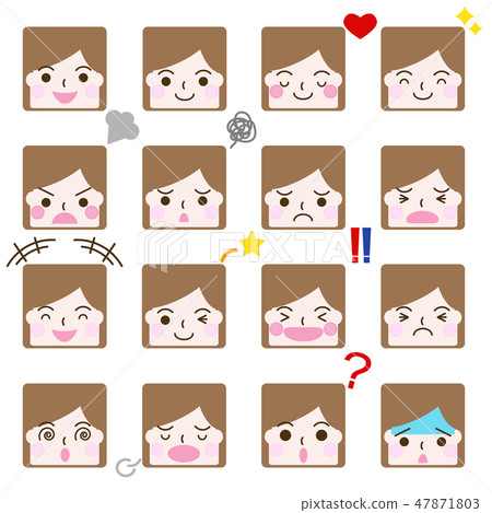 面部表情方形的正方形象集合傳染媒介正方形 47871803