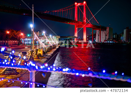 若松南海岸路通[福岡縣]的夜景 47872134