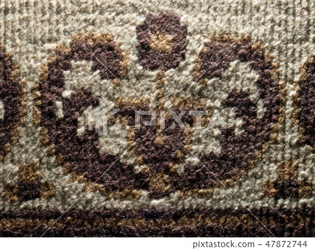 Detail of fiber in old worn carpet texture Detail of fiber in old worn carpet texture 47872744