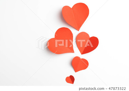 Red paper hearts isolated on white Red paper hearts isolated on white 47873322