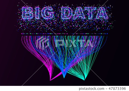 Big data visualization network Big data matrix - Stock Illustration ...