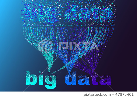 Big data visualization network Big data matrix - Stock Illustration ...