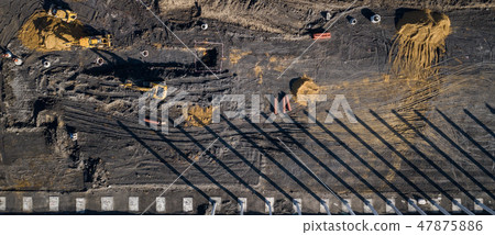 Aerial view. Construction site shot from above. 47875886