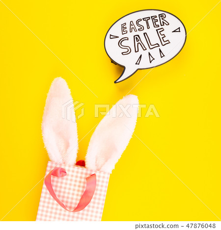 Creative Top view holiday Easter Sale Concept 47876048