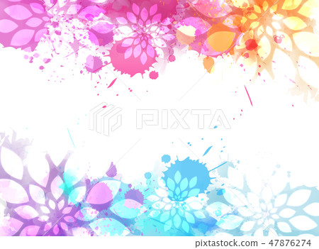 Watercolor background with abstract flowers 47876274