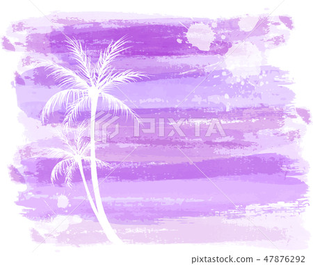 Abstract watercolor background with palm trees 47876292