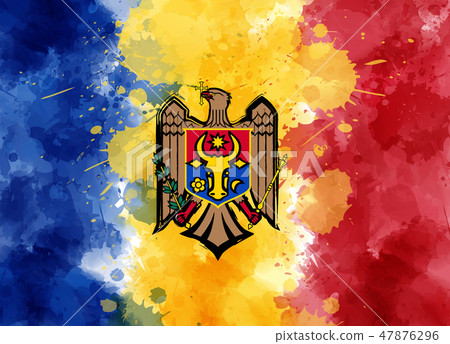 Abstract painted flag of Moldova Abstract painted flag of Moldova 47876296