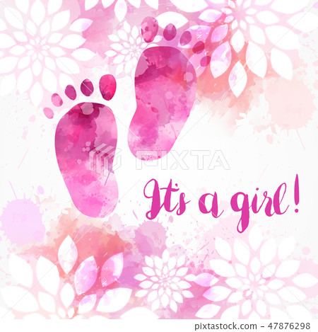 It's a girl - floral background It's a girl - floral background 47876298