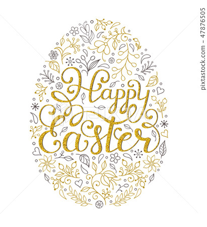 Floral easter egg Floral easter egg 47876505