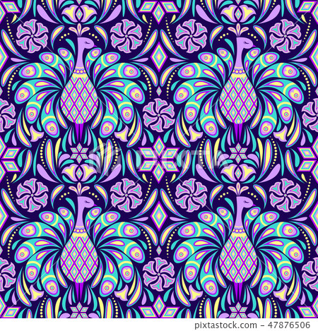 pattern with peacocks pattern with peacocks 47876506