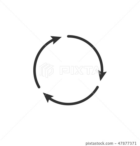 Three circle clockwise arrows black icon. Three circle clockwise arrows black icon. 47877371