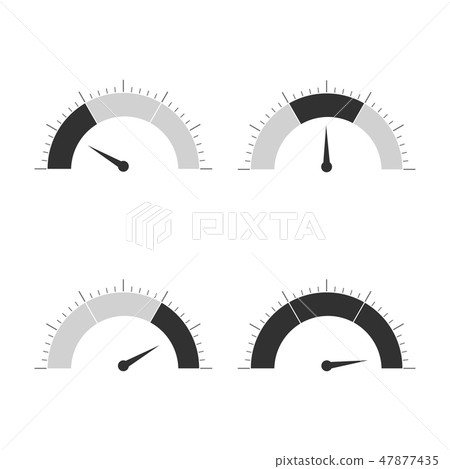 Meter icons set. Speedometer display, 47877435