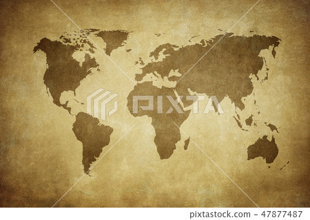 grunge map of the world 47877487