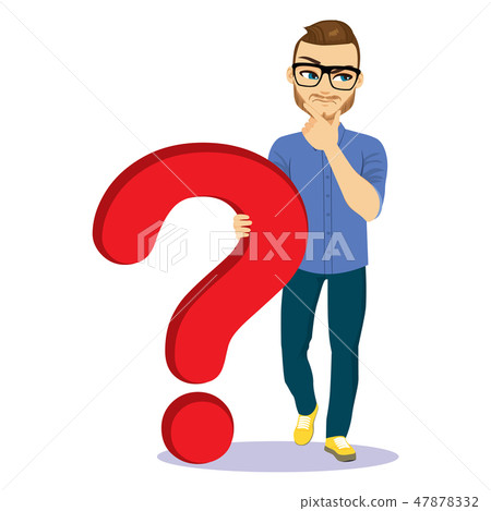 Man Holding Question Mark - Stock Illustration [47878332] - PIXTA