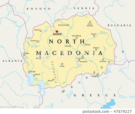North Macedonia political map 47879227