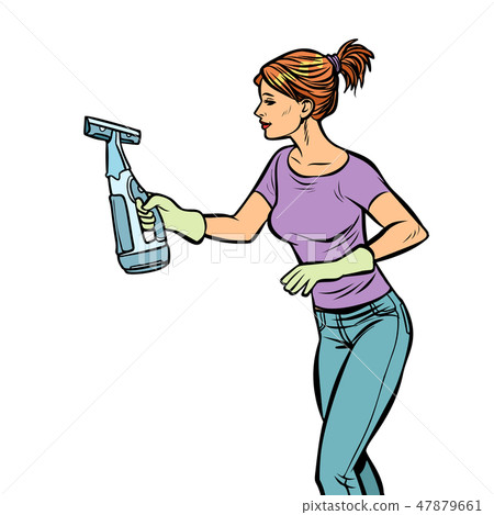 washing cleaning sprayer, woman 47879661