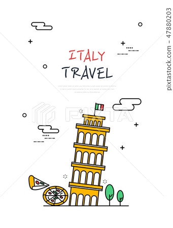 Italy World Travel Line Illustration Italy World Travel Line Illustration 47880203