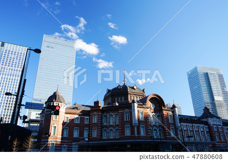 東京站丸之內站北口和摩天大樓 東京站丸之內站北口和摩天大樓 47880608