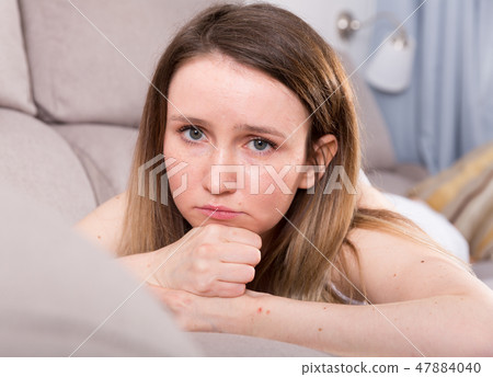 Girl is bored at lonely Girl is bored at lonely 47884040