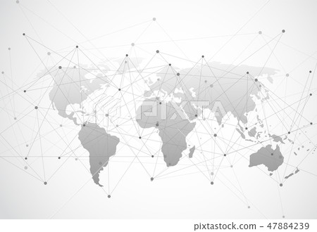Global network connection. World map point 47884239